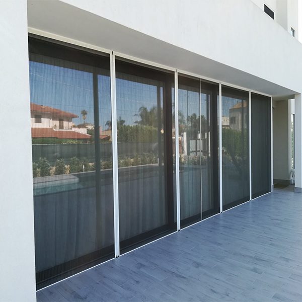 a white building with a glass door