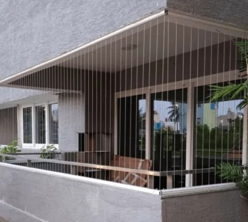 installed invisible grill in balcony